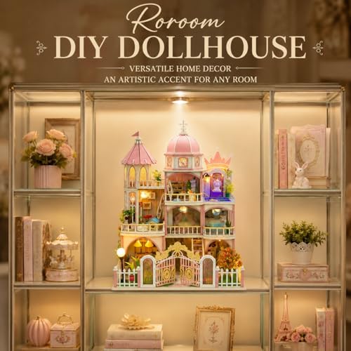 Roroom DIY Miniature House Kit, Pink Princess Castle Dollhouse Kit - Image 4