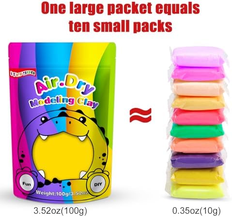 ifergoo 100g Yellow Air Dry Clay, 3.5oz DIY Creative Modeling Clay for Kids - Image 6