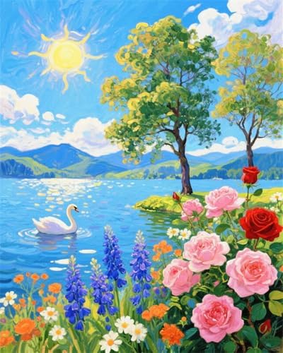 ZRIZQ Paint by Numbers Kit for Adults Beginner,Summer Landscape,16x20 by ZRIZQ