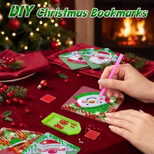 WIVICO 4Pcs Diamond Painting Bookmarks, Diamond Pearl Art Kits for Adults - Image 7