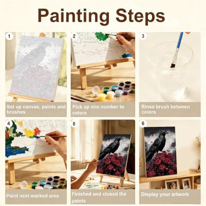 Gemozaic 4 Pack Gothic Paint by Numbers Kit for Adults with Frame & Easel - Image 6