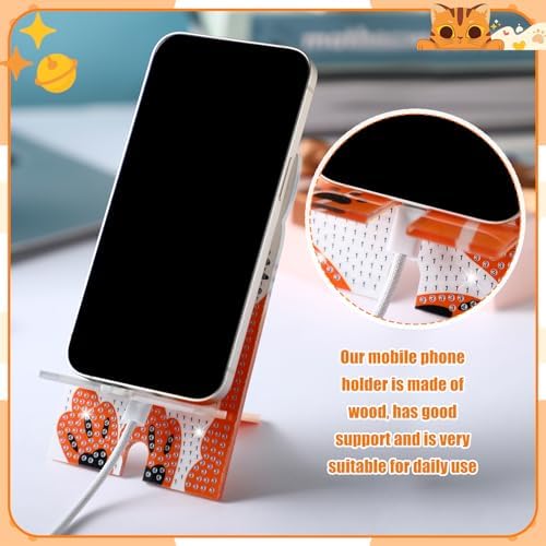 Saillong 4 Pcs Cat Diamond Art Phone Stand, 5.5" Full Drill Holder - Image 5