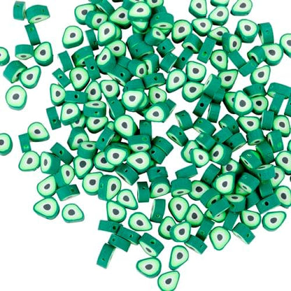100pcs Green Avocado Polymer Clay Spacer Beads for Women Jewelry Making DIY Bracelet Necklace Hair Clip Accessories (Avocado) by LUBINGSHINE