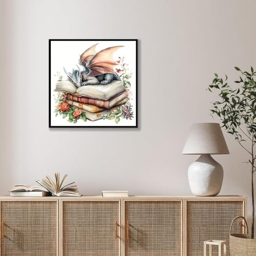 Paint by Numbers Kit for Adults-Dragon,Book DIY Paint by Number 10x10 Inch - Image 2