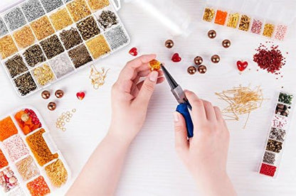 Paxcoo 2880 Pcs Jewelry Making Findings Supplies Kit with Open Jump Rings, Lobster Clasps, Crimp Beads, Screw Eye Pins, Head Pins, Earing Hooks and Earing Backs - Image 7