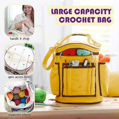 Crochet Kit for Beginners Adults and Kids - Beginner Crochet Kit for Adults with Step-by-Step Video Tutorials, Amigurumi and Crocheting Kit, Crochet Starter Kit with Soft Crochet Yarn and Crochet Bag - Image 4