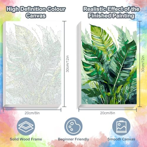 Kalonyth Plants Framed Paint by Numbers Kit for Adults Beginner 8x12 inch - Image 3