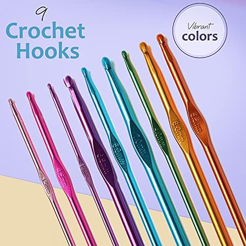 Hearth & Harbor Crochet Kit with 1100 Yards Assorted Yarn Kit, Ergonomic Hooks, Crocheting Instruction, Knitting & Crochet Supplies - Beginner Crochet Kits for Adults, Ideal for Amigurumi - Image 7