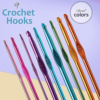 Hearth & Harbor Crochet Kit with 1100 Yards Assorted Yarn Kit, Ergonomic Hooks, Crocheting Instruction, Knitting & Crochet Supplies - Beginner Crochet Kits for Adults, Ideal for Amigurumi - Image 7