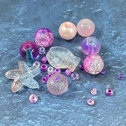 Assorted Glass Resin Beads Multi Size Colors Smooth Cracked Gravel Millet Spacer Beads for Bracelets Necklace Earring DIY Jewelry Making Craft(Sakura Pink Series) - Image 3