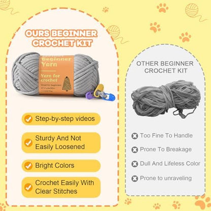 Zepiany Crochet Kit for Beginners Crochet Cat Beginner Crochet Kit for Adults Amigurumi Crochet Animals Cat Crafts Hobby Crochet Kits Easy Knitting Kit - Image 6