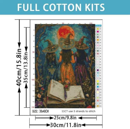 TCDZMYGS Halloween Stamped Cross Stitch Kits for Beginners,12x16in - Image 3