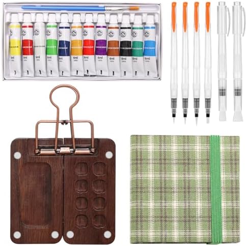 Boyistar Watercolor Paint Set Portable Mini Watercolor Travel Set 12 Colors by Boyistar