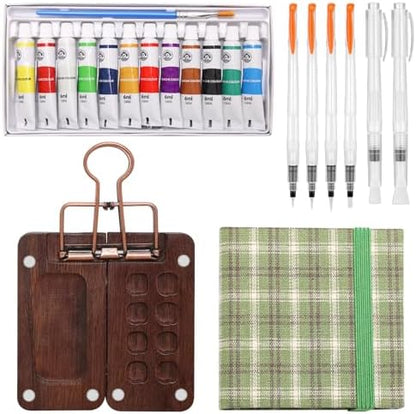 Boyistar Watercolor Paint Set Portable Mini Watercolor Travel Set 12 Colors by Boyistar