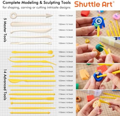 Shuttle Art 82 Colors Polymer Clay Kit, Oven Bake Clay for Kids, 19 Sculpting Tools, 16 Accessories, Non-Toxic, Non-Sticky DIY Crafts for Kids Adults - Image 3