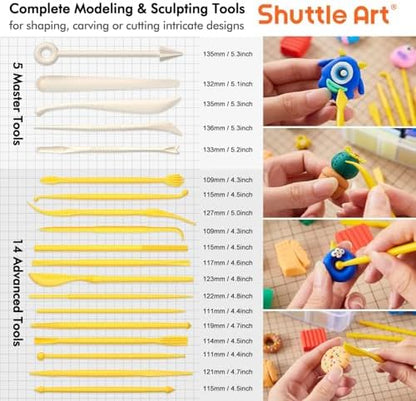 Shuttle Art 82 Colors Polymer Clay Kit, Oven Bake Clay for Kids, 19 Sculpting Tools, 16 Accessories, Non-Toxic, Non-Sticky DIY Crafts for Kids Adults - Image 3