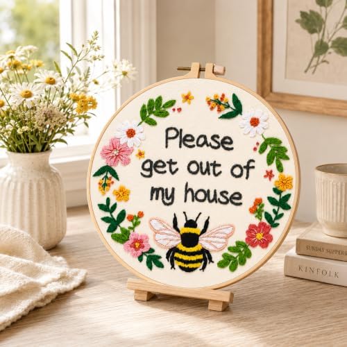 Nuberlic Please Get Out of My House Embroidery Kit, Stitch Craft Set - Image 4