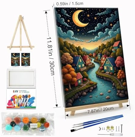 JOOZ Landscape Paint by Numbers Kit for Adults with Frame, 8x12 Inch - Image 2