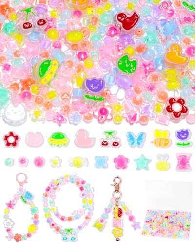 FIVEIZERO 400PCS Assorted Acrylic Beads for Jewelry & Bracelet Making by FIVEIZERO