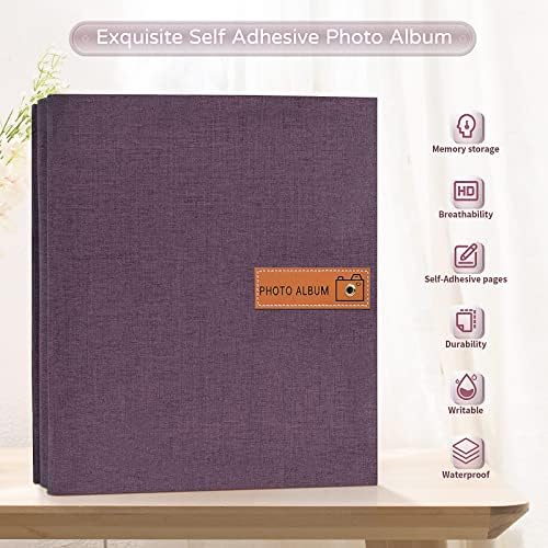 Popotop Large Photo Album Self Adhesive 4x6 5x7 8x10 Scrapbook Album DIY Picture Book,Gifts for Mom,Family Baby and Wedding,with Metal Pen and Plastic Board - Image 2