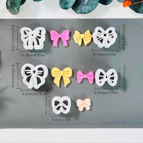 Xaekicr Polymer Clay Cutters Bow Set – 5PCS Cute Bow Clay Cutters for Polymer Clay Jewelry, Sweet Ribbon Clay Earring Cutters Shapes, DIY Clay Tools for Earrings, Charms and Crafts - Image 2