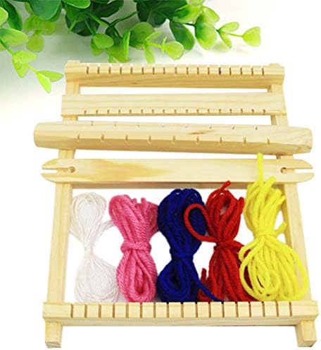 Healifty DIY Handloom Weaving Loom Kit for Kids 2 pcs Wooden Hand Knitting Toys for Beginners Creative Craft Tool to Make Belts Scarves Accessories Ages 36 Months - Image 2