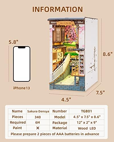 Rolife LED Book Nook Kit-Decorative Bookend Stand-3D Wooden Puzzle for Adults-Bookshelf Insert Booknook-Room Decor for Teen Girls Boys Women Men - Image 6