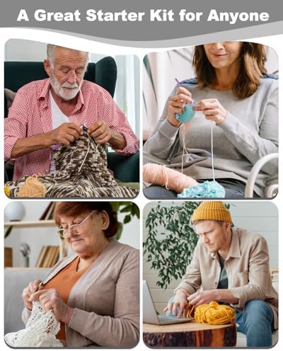Aeelike Crochet Kit for Beginners Adults Kids, Complete Crochet Kits, Gray - Image 6