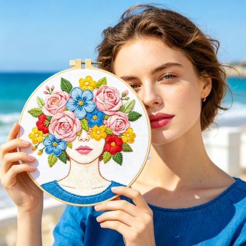 BEUNITONE 4 Set Embroidery Kits for Beginners Adult with Pre-Print Pattern - Image 5