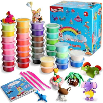 ifergoo Air Dry Clay, 36 Colors Magic Foam Modeling Clay for Kids by iFergoo