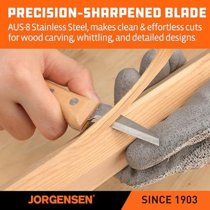 Jorgensen 3-Piece Wood Carving Tool Set with Stainless Steel Knives - Image 3