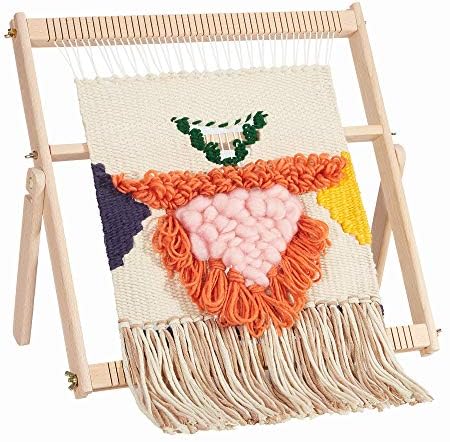 WILLOWDALE Weaving Loom for Kids, 16.5" L x 15.7" W Wooden Loom Kit by WILLOWDALE