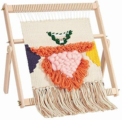WILLOWDALE Weaving Loom for Kids, 16.5" L x 15.7" W Wooden Loom Kit by WILLOWDALE