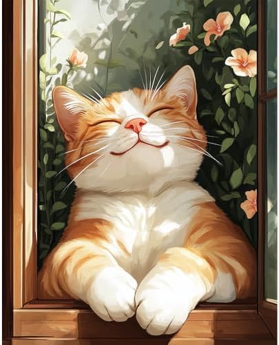 Natuyalo Paint by Numbers Kit for Adults Beginner Cat Adult Paint by Number Kits on Canvas Easy Acrylic Painting Kit for Beginners Adults for Gift Home Wall Decor 16x20 inch (Without Frame) by Natuyalo