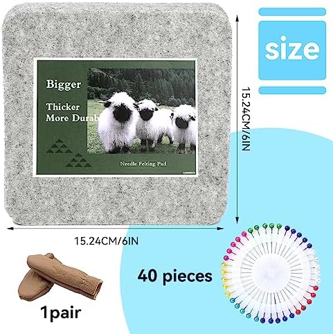 WONVOC Needle Felting Pad, 6x6x1'' Needle Felting Mat with Straight Pins - Image 2