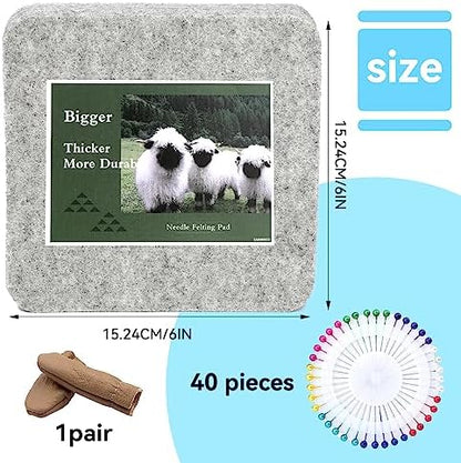 WONVOC Needle Felting Pad, 6x6x1'' Needle Felting Mat with Straight Pins - Image 2