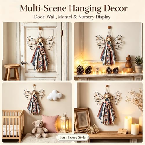 Angel Fabric Hanging DIY Kit, Macrame Angel Wall Hanging Craft Set (#08) - Image 6