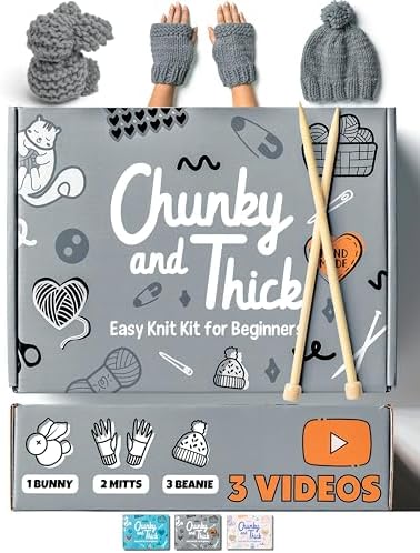 Complete Knitting Kit for Beginners - Learn to Knit Kit with Knitting Accessories Like Thick Beginner Yarn in Gray, Bamboo Needles for Beginners & More - Includes Video Tutorials & Written Guide by Unknown