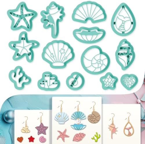 14Pcs Sea Shell Polymer Clay Earrings Cutters by beinkmake