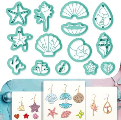 14Pcs Sea Shell Polymer Clay Earrings Cutters by beinkmake