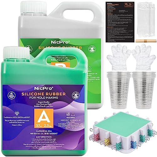 Nicpro 74oz Silicone Mold Making Kit 20A, Platinum Liquid Silicones Rubber by Nicpro