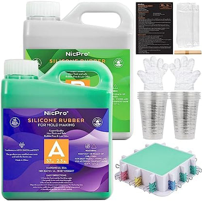 Nicpro 74oz Silicone Mold Making Kit 20A, Platinum Liquid Silicones Rubber by Nicpro