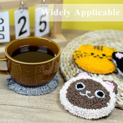 Morledoa Punch Needle Coasters Kit, Cat Punch Needle Kits Adults Beginner - Image 5