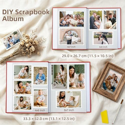 Popotop Photo Album Self Adhesive Scrapbook Album for 4x6 5x7 8x10 Pictures DIY Photo Book as Scrapbooking Supplies Kits, Birthday Gifts for Women Mom Wedding Baby Family Travel - Image 6
