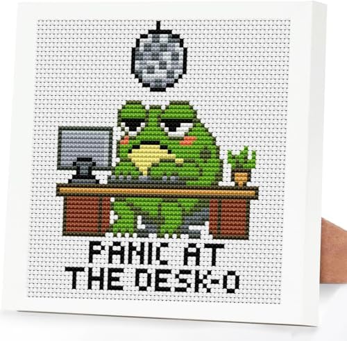 Tiwabb Frog Stamped Cross Stitch Kits for Adults Beginners with Frame by DIYHomeDecor
