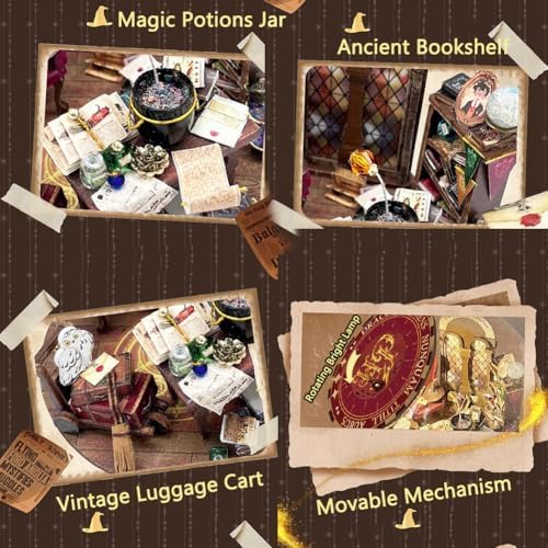 Dollhouse Miniature DIY House Kit Creative Room with Furniture and Glass Cover for Adult to Building, Halloween/Home Decorations/Gifts for Family and Friends (MYDB) - Image 5