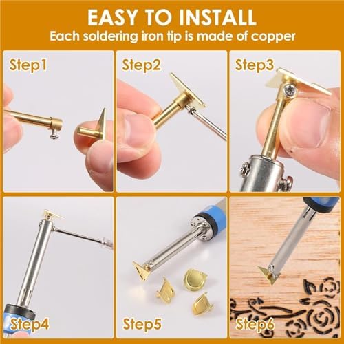 52Pcs Wood Burning Tip Set Letter Wood Burning Tool Brass Alphabet Number Template Symbol Pyrography Head Tools - Image 3