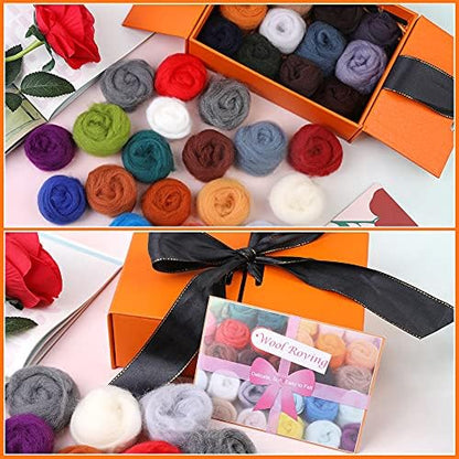 Mayboos 30 Colors Wool Roving for Needle Felting, Needle Felting Wool - Image 6