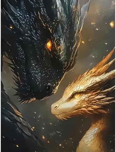 VIGEGU Dragon Paint by Numbers Kit for Adults Beginner,Easy Adult Paint by Number Kits on Canvas DIY Painting for Beginners Art by Numbers for Home Wall Decor 16x20 Inch by VIGEGU
