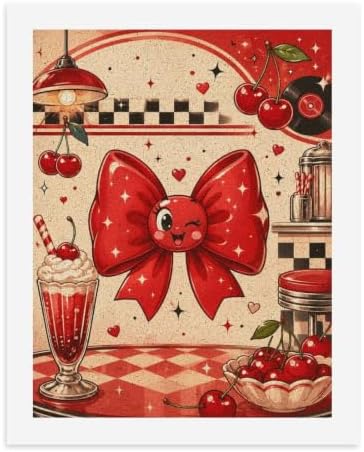 Bozfoxa Paint by Numbers Kit for Adults Beginner Red Cherry Bow by Unknown